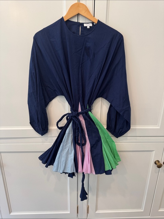 RHODE Dresses & Skirts - RHODE Navy Mini Dress with Light Blue, Pink & Green Pleats see example pic